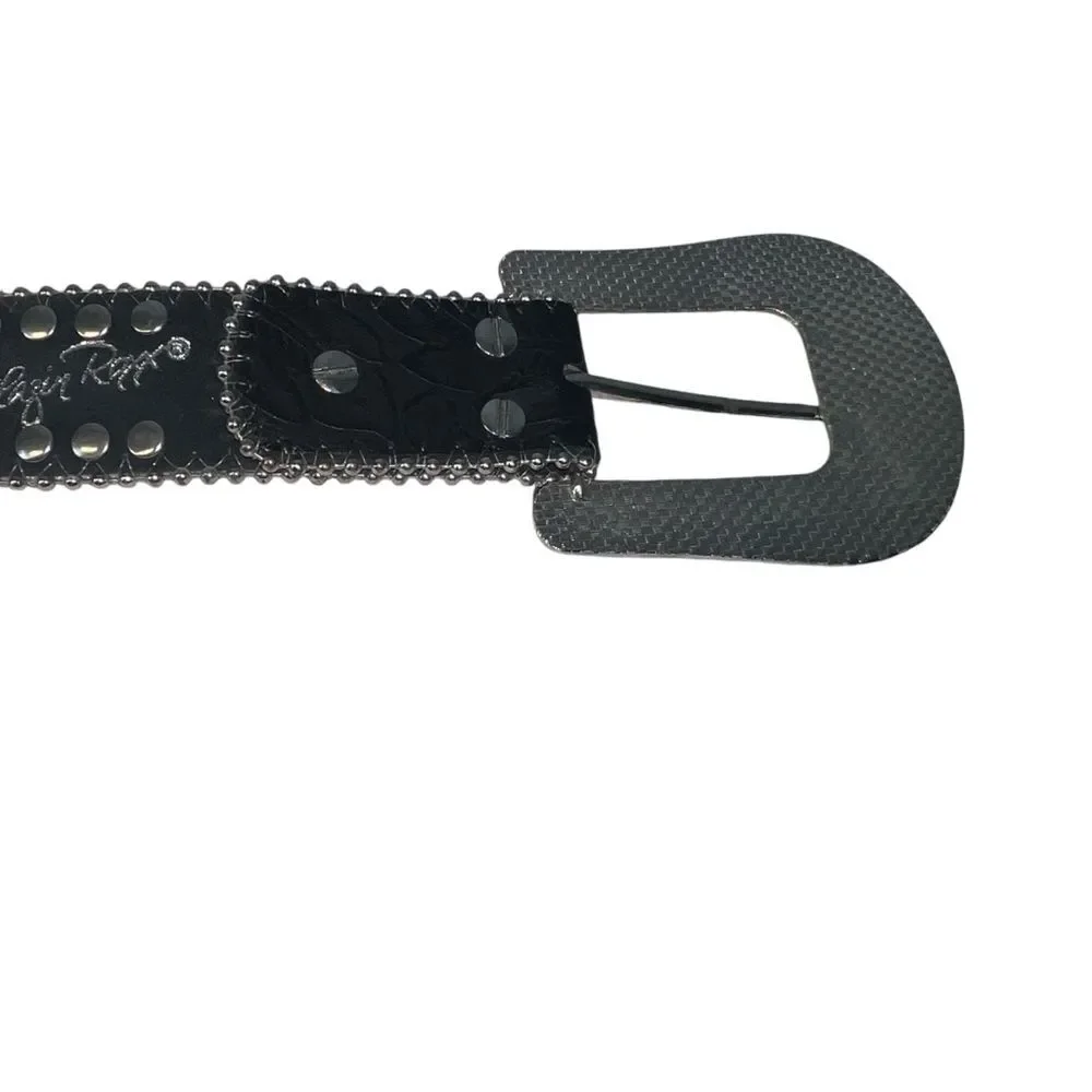 Blazin Roxx Black Studded Concho Belt Belt Women’s Medium Embellished Silver